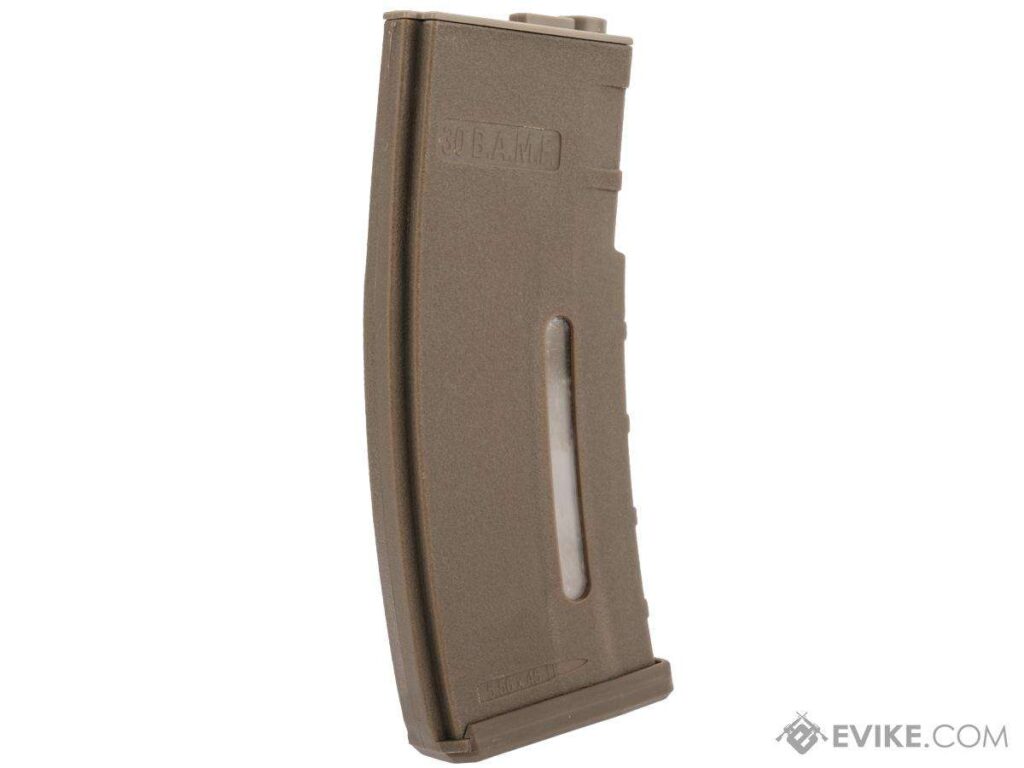 Cargador M4 Realcap Milsim 30 BBs de Polímero para AEG M4/M16, BAMF Evike (Color: Tan) - Imagen 2