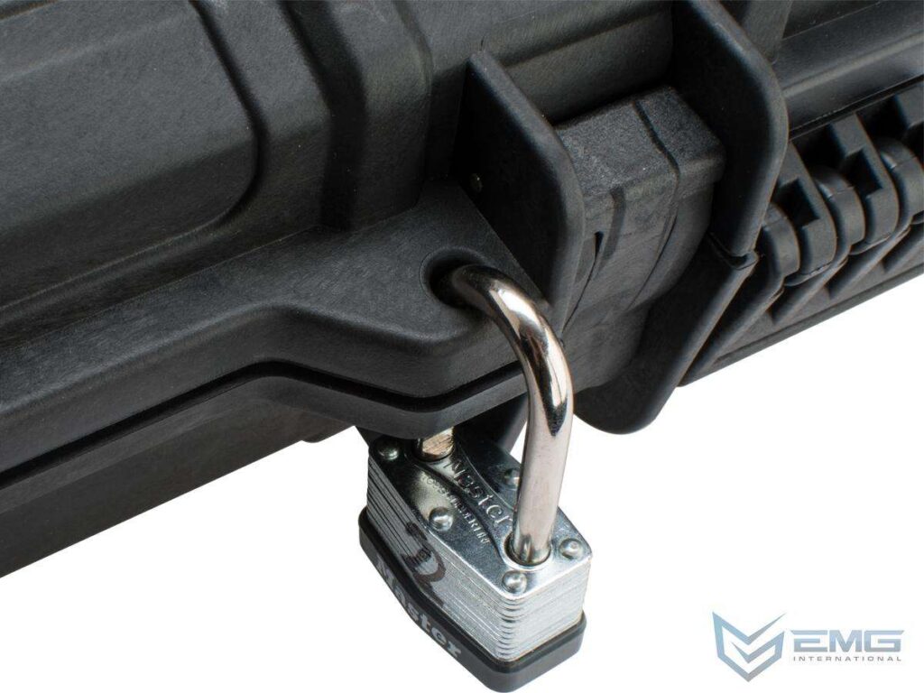 Estuche Duro de 109 cm para Airsoft y Armas, con Llantas y Espuma Anti Impactos EMG Transporter (Color: Negro Mate) - Imagen 6