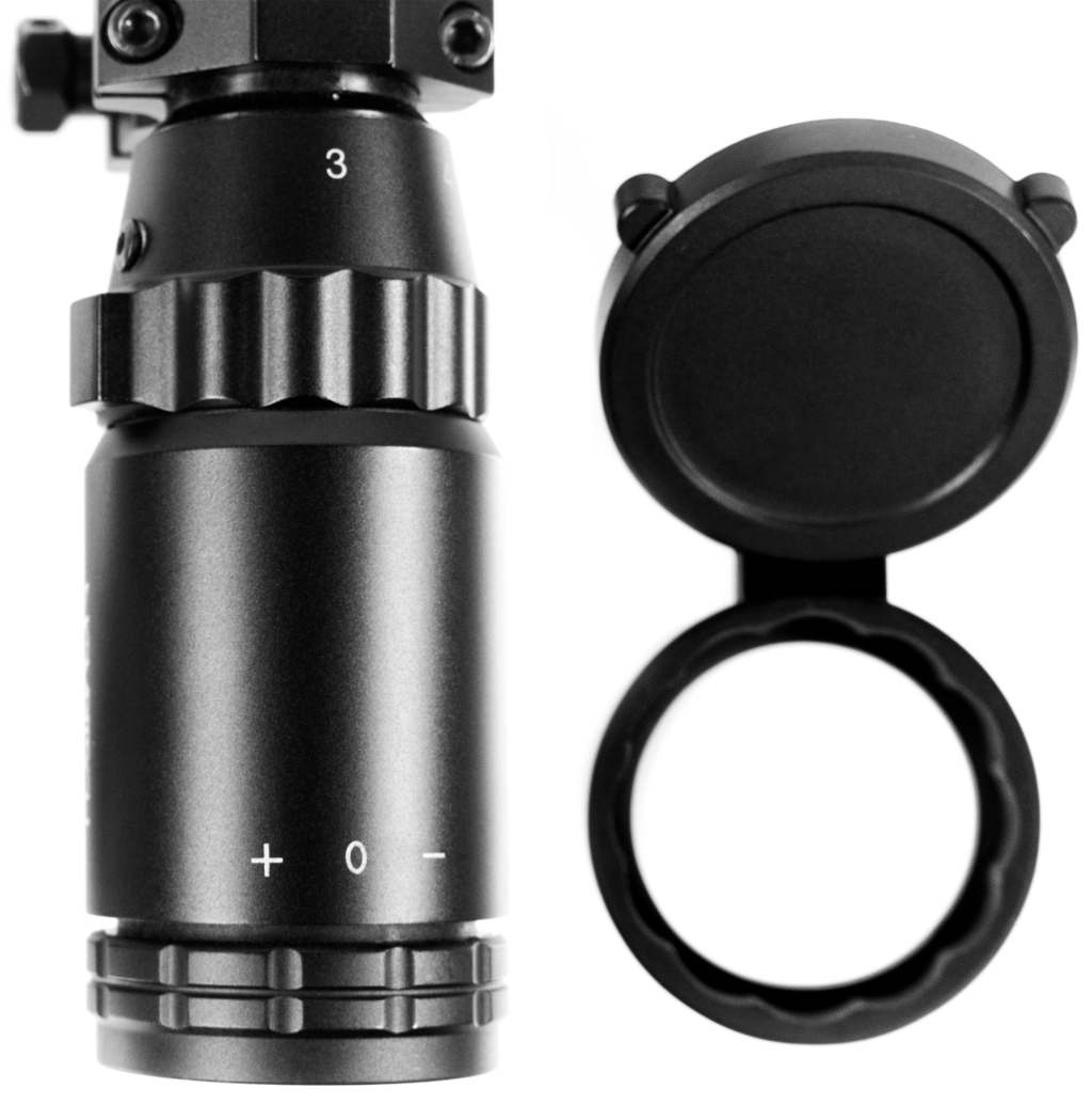 Mira de Francotirador Novritsch Zoom 3-9X50 con Retícula MIL-Dot Iluminada, Cubiertas Abatibles y Anillos para Montaje - Imagen 5