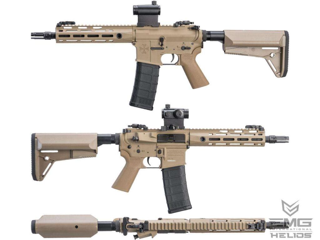 M4 CQB EMG con Licencia Helios Umbrella, Sistema QBS para Cambio Rápido de Resorte e Internos de Alto Desempeño para Airsoft (Color: Tan) - Imagen 3