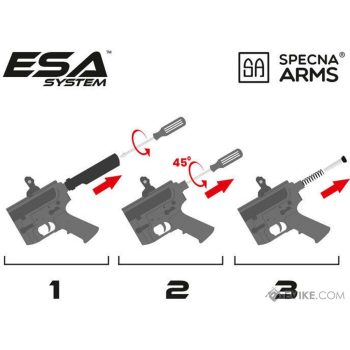 M4 RIS SBR serie EDGE de Specna Arms con Licencia Rock River Arms para Airsoft - Negro - Vista 6