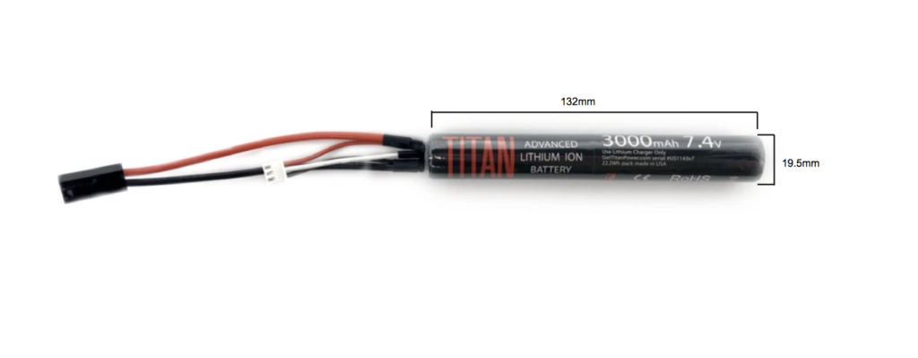Batería LiIon Titan Power 7.4 V 3000 mAh tipo Stick (Conector: Mini Tamiya) - Imagen 3