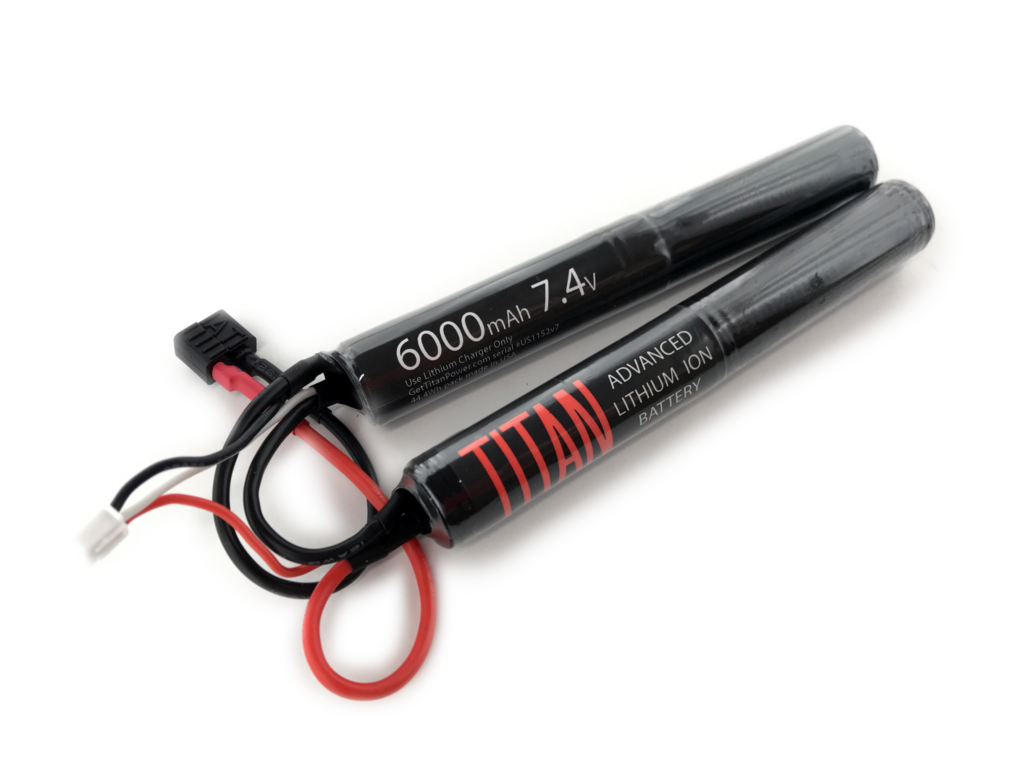 Batería LiIon Titan Power 7.4 V 6000 mAh tipo Nunchuck (Conector: Deans) - Imagen 2