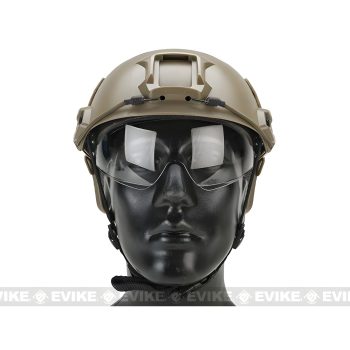 Casco Táctico Básico tipo Base Jump Matrix para Airsoft con Visor Abatible - Dark Earth - Vista 2