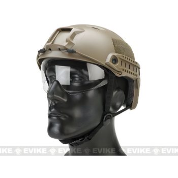 Casco Táctico Básico tipo Base Jump Matrix para Airsoft con Visor Abatible - Dark Earth