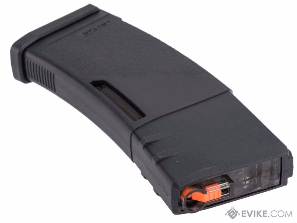 Cargador Midcap KRYTAC 150 BBs de Polímero con Doble Ventana Translúcida para Réplicas M4 (Color: Negro) - Imagen 2