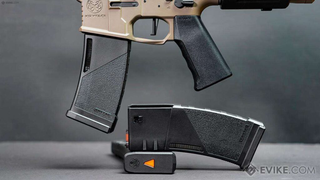 Cargador Midcap KRYTAC 150 BBs de Polímero con Doble Ventana Translúcida para Réplicas M4 (Color: Negro) - Imagen 5