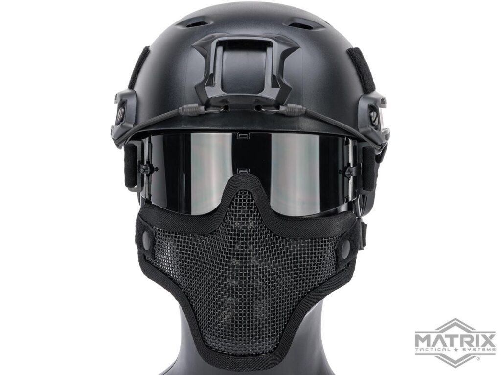 Máscara de Malla para Proteger Media Cara Matrix "Striker V1" (Color: Negro) - Imagen 4