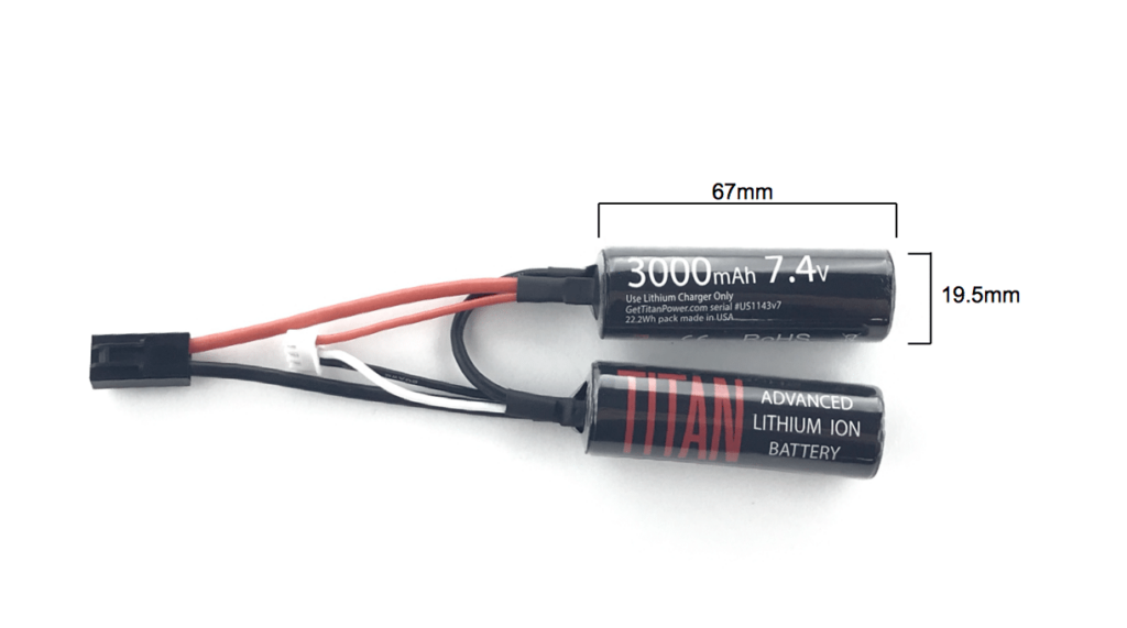 Batería LiIon Titan Power 7.4 V 3000 mAh tipo Nunchuck (Conector: Mini Tamiya) - Imagen 2