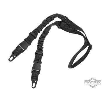 Sling de Dos Puntos Matrix tipo Bungee con Clips de Acero y Hebillas QD - Negro