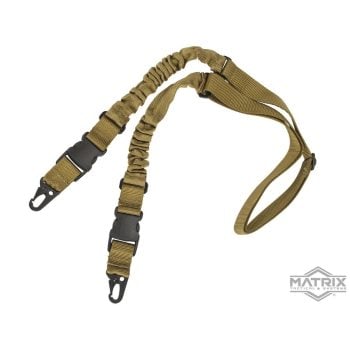 Sling de Dos Puntos Matrix tipo Bungee con Clips de Acero y Hebillas QD - Tan