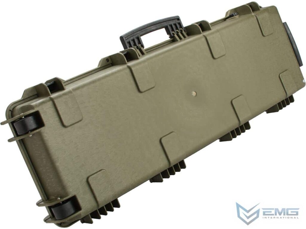 Estuche Duro de 109 cm para Airsoft y Armas, con Llantas y Espuma Anti Impactos EMG Transporter (Color: Verde) - Imagen 3