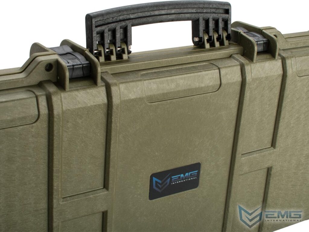 Estuche Duro de 109 cm para Airsoft y Armas, con Llantas y Espuma Anti Impactos EMG Transporter (Color: Verde) - Imagen 4