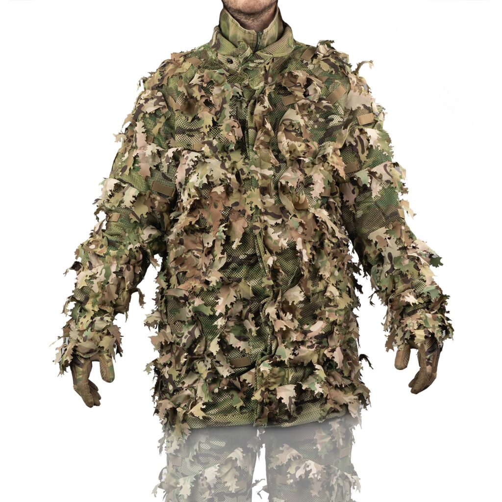 Traje Ghillie DoCred 5 En 1 - Camuflaje 3D Para Caza Con Chaqueta, Pantalones Y Capucha | Tallas Adulto Y Joven Traje Camuflaje Hombre