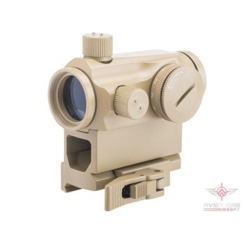 Mira Micro Reflex T1 de Punto Rojo/Verde con Elevador de 1″ QD para Airsoft - Tan - Vista 2