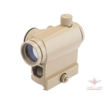 Mira Micro Reflex T1 de Punto Rojo/Verde con Elevador de 1″ QD para Airsoft - Tan