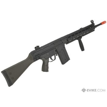 G3 con Guardamanos RIS JG de Metal para Airsoft - Negro / Verde Olivo - Vista 2