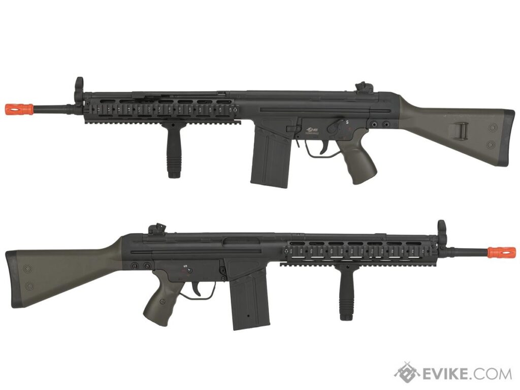G3 con Guardamanos RIS JG de Metal para Airsoft (Color: Negro / Verde Olivo) - Imagen 3