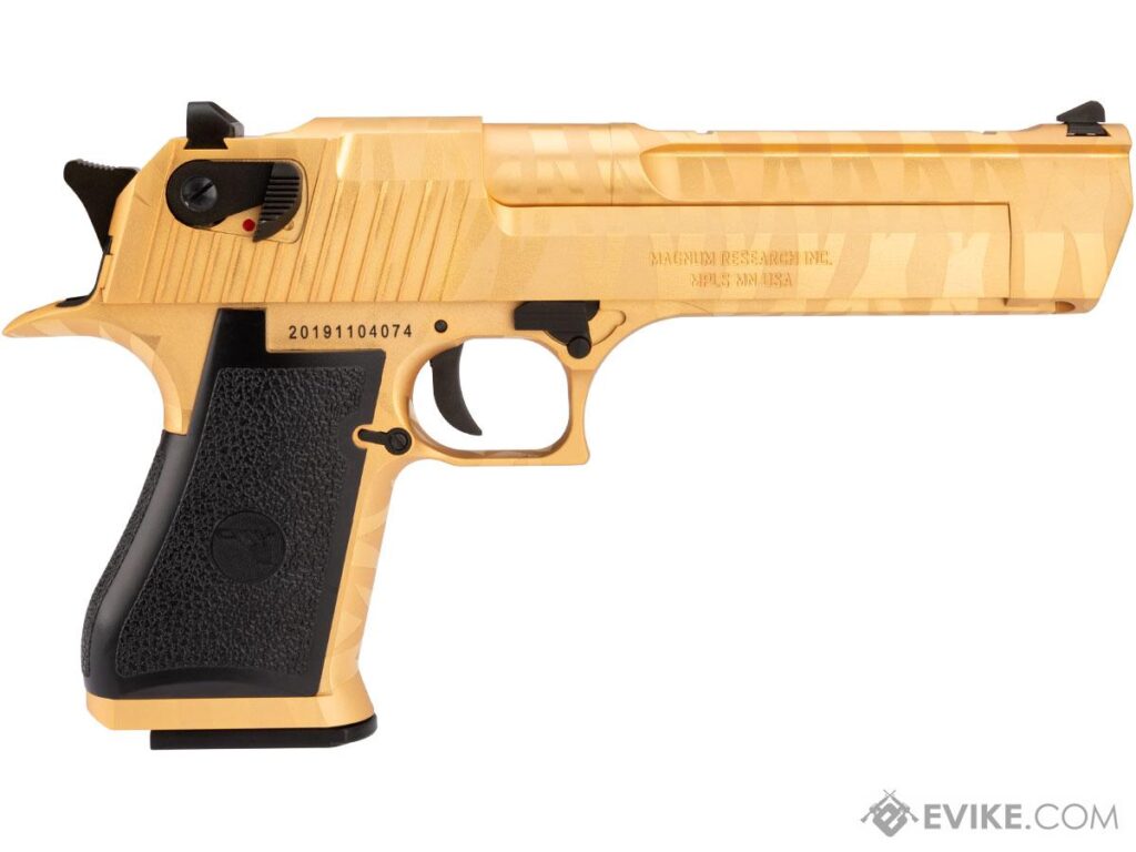 Desert Eagle Dorada Metálica para Airsoft con Retroceso (Cargador: CO2) - Imagen 4