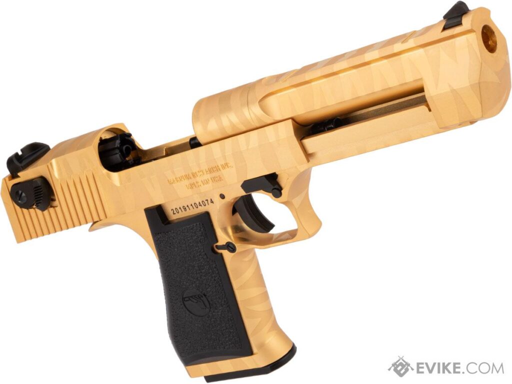Desert Eagle Dorada Metálica para Airsoft con Retroceso (Cargador: CO2) - Imagen 5