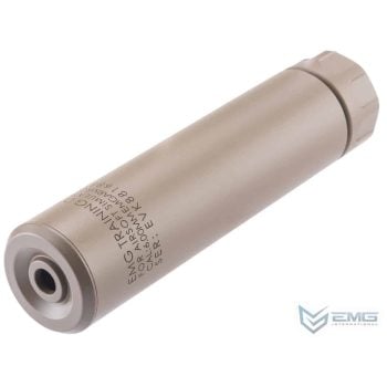 Supresor Simulado EMG Guardian 14 mm CCW para Airsoft - Dark Earth / 158 mm