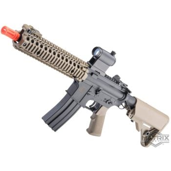 Matrix MK18 Mod 1 Sportline Gearbox G3 y Riel Daniel Defense para Airsoft - Negro/Tan