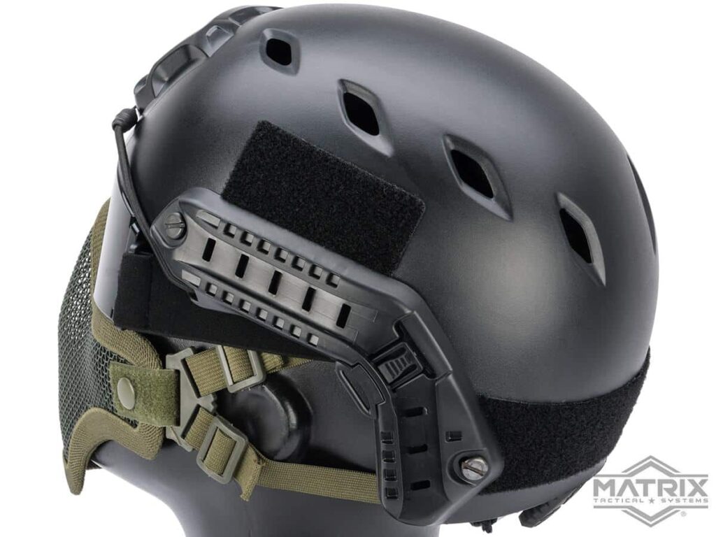 Máscara de Malla para Proteger Media Cara Matrix "Striker V1" (Color: Verde Olivo) - Imagen 2