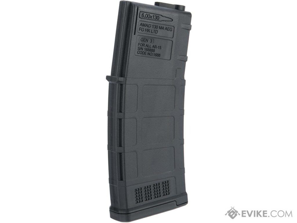 Cargadores Midcap 130 BBs ARES AMAG para Réplicas M4 AEG de Airsoft (Color: Negro / 5 Piezas) - Imagen 2