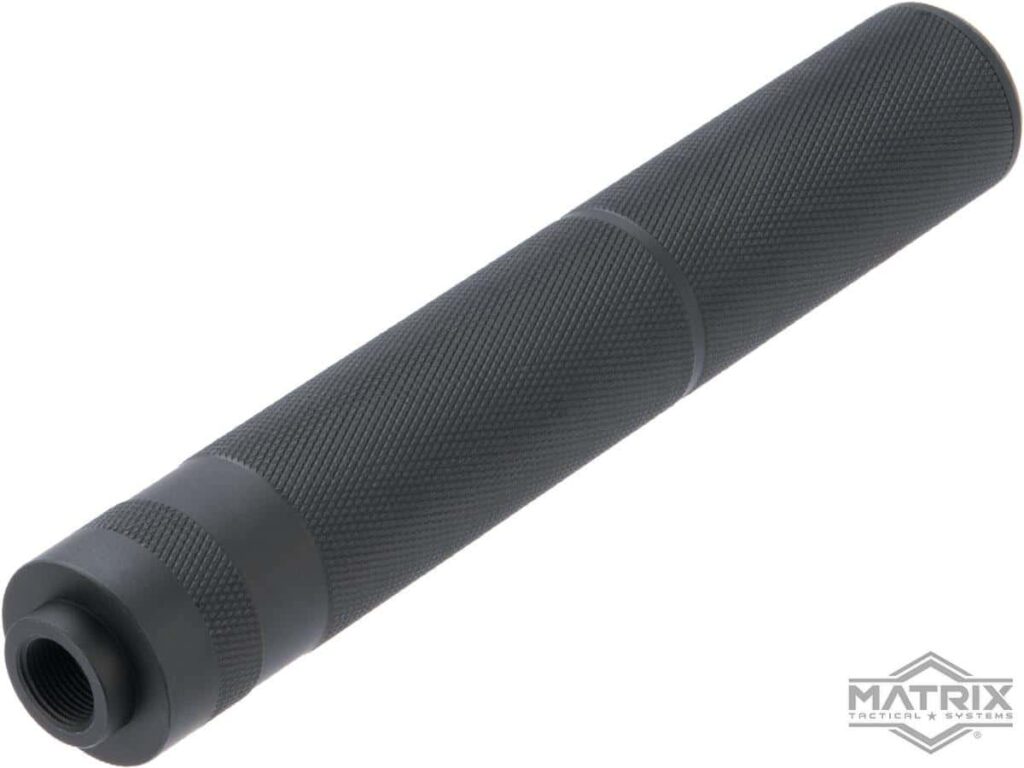 Supresor Matrix Mk90 de Aluminio CNC para Airsoft (Longitud: 190 mm) - Imagen 2
