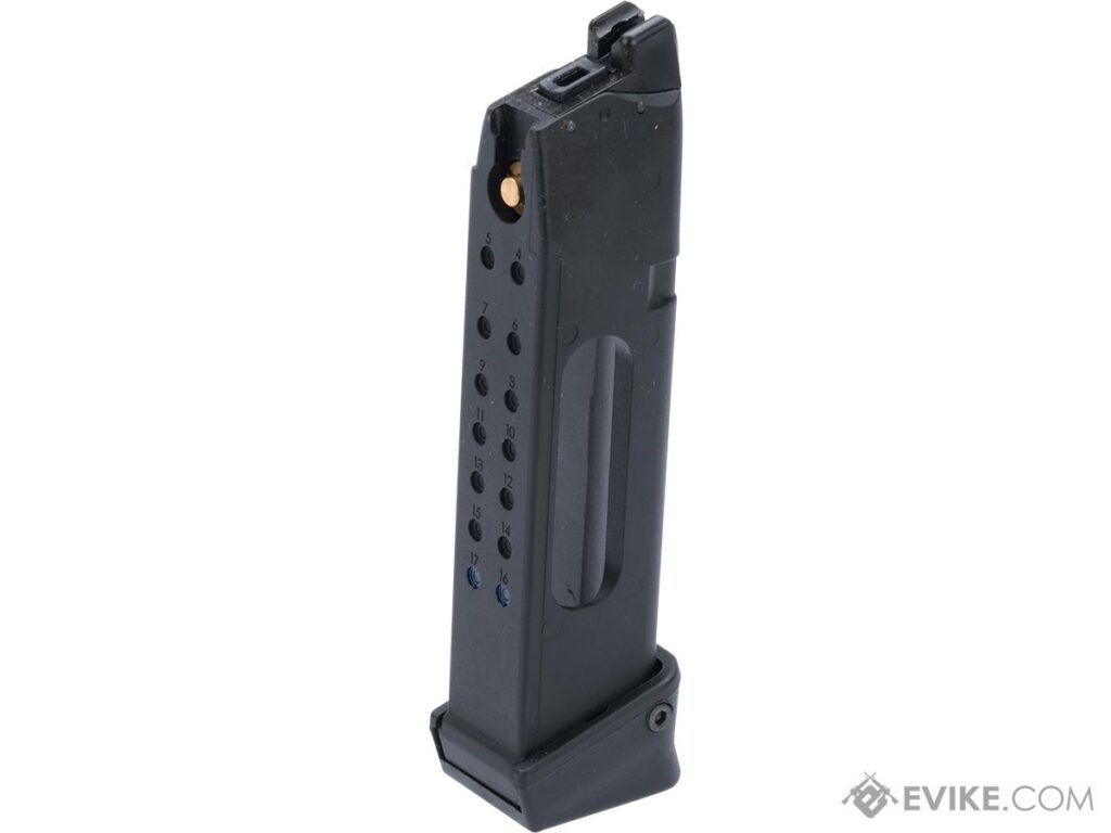 Cargador de CO2 GLOCK G17, G19, G18C GBB de Airsoft (Capacidad: 16/23 BBs) - Imagen 2