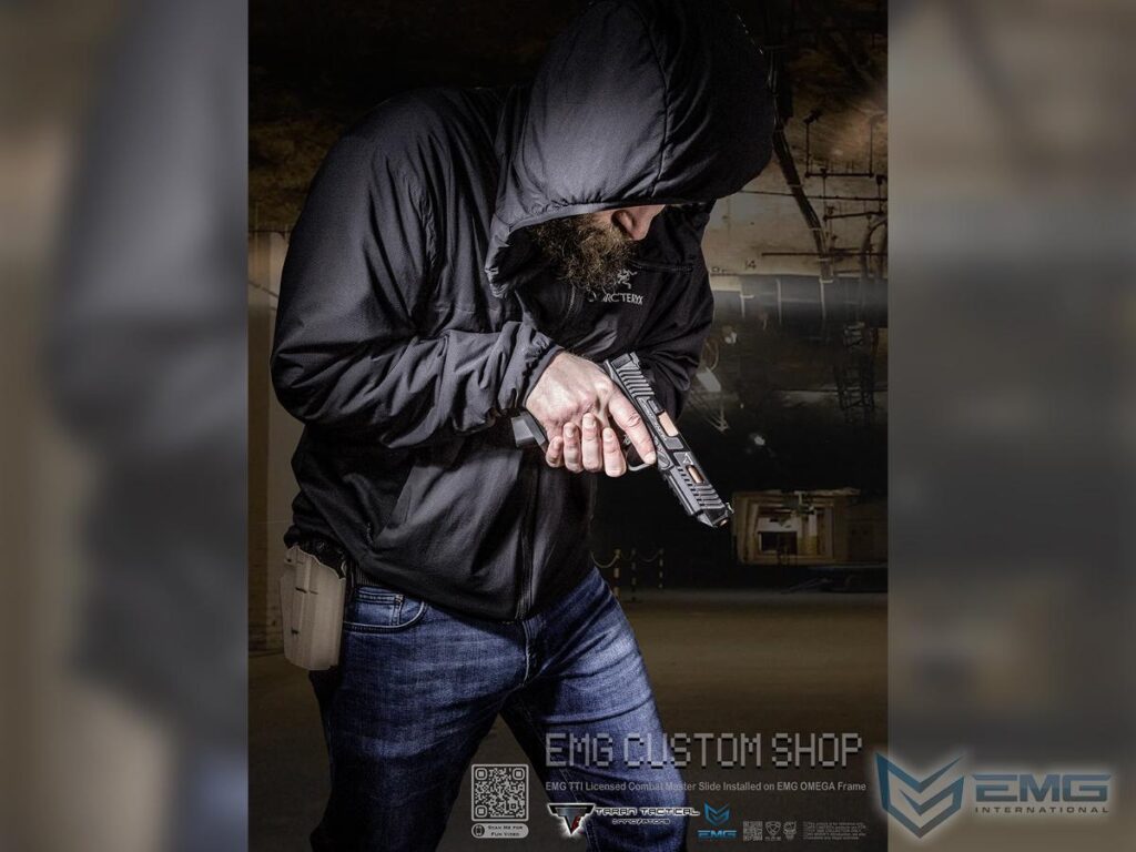 Pistola EMG Custom TTI JW2 Combat Master Slide con Retroceso para Airsoft (Tipo: CO2, Color: Negro) - Imagen 8