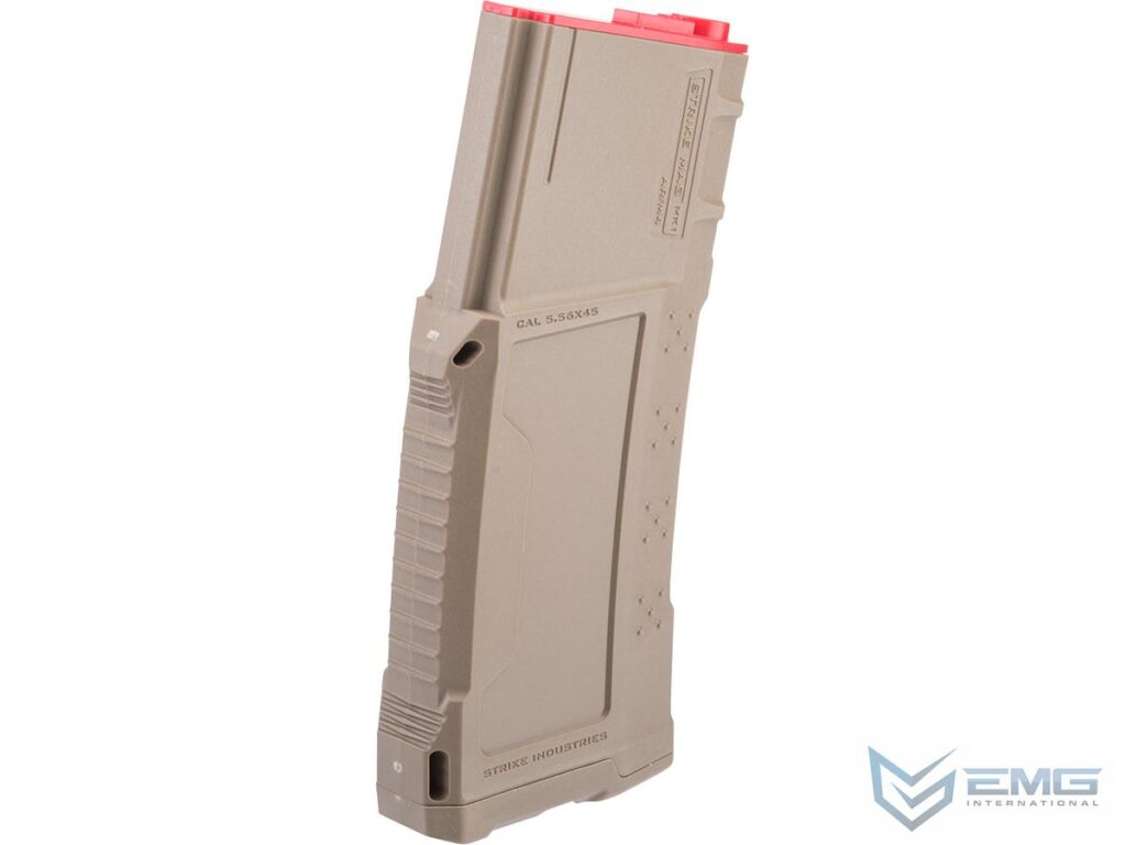 Cargador Super Midcap de 250 BBs EMG Strike Industries para Réplicas M4 de Airsoft (Color: Tan) - Imagen 2