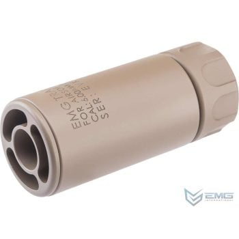 Supresor Simulado EMG Guardian 14 mm CCW para Airsoft - Dark Earth / 88 mm