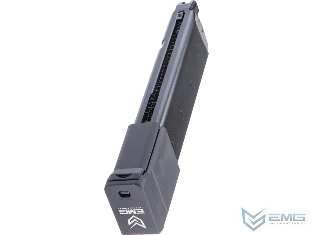 Cargador Extendido de 34 BBs EMG para JW2 Combat Master Glock, BLU, M22 y otras réplicas GBB compatibles (Modelo: CO2) - Imagen 3
