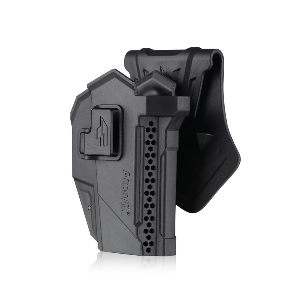 Funda Táctica para Glock 17/19 Amomax con Protector para Mira (Color: Negro, Mano: Derecha) - Imagen 4