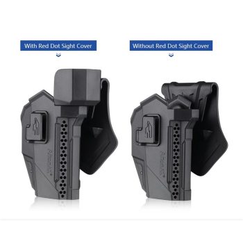 Funda Táctica para Glock 17/19 Amomax con Protector para Mira - Negro, Mano Derecha - Vista 10