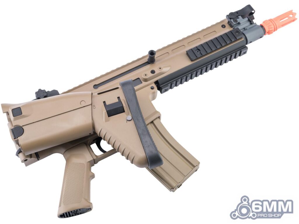 Rifle SCAR-L de FN Herstal con MOSFET Zeus para Airsoft / Cybergun (Color: Tan) - Imagen 4