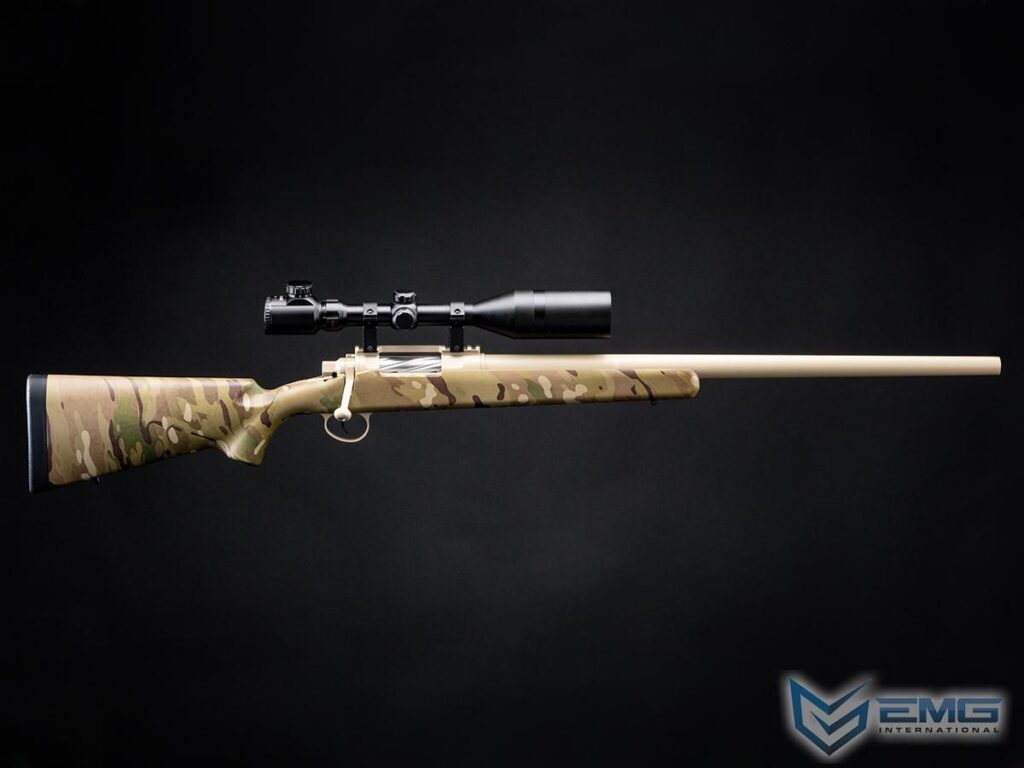 Francotirador de Cerrojo EMG Barrett Fieldcraft Precision con Zero Trigger para Airsoft (Color: Multicam con cañón de acero inoxidable) - Imagen 2