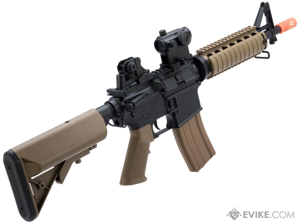 Réplica Colt M4 CQB-R SOPMOD con Gearbox Metálico, LiPo Ready para Airsoft / AEG (Color: Tan) - Imagen 2
