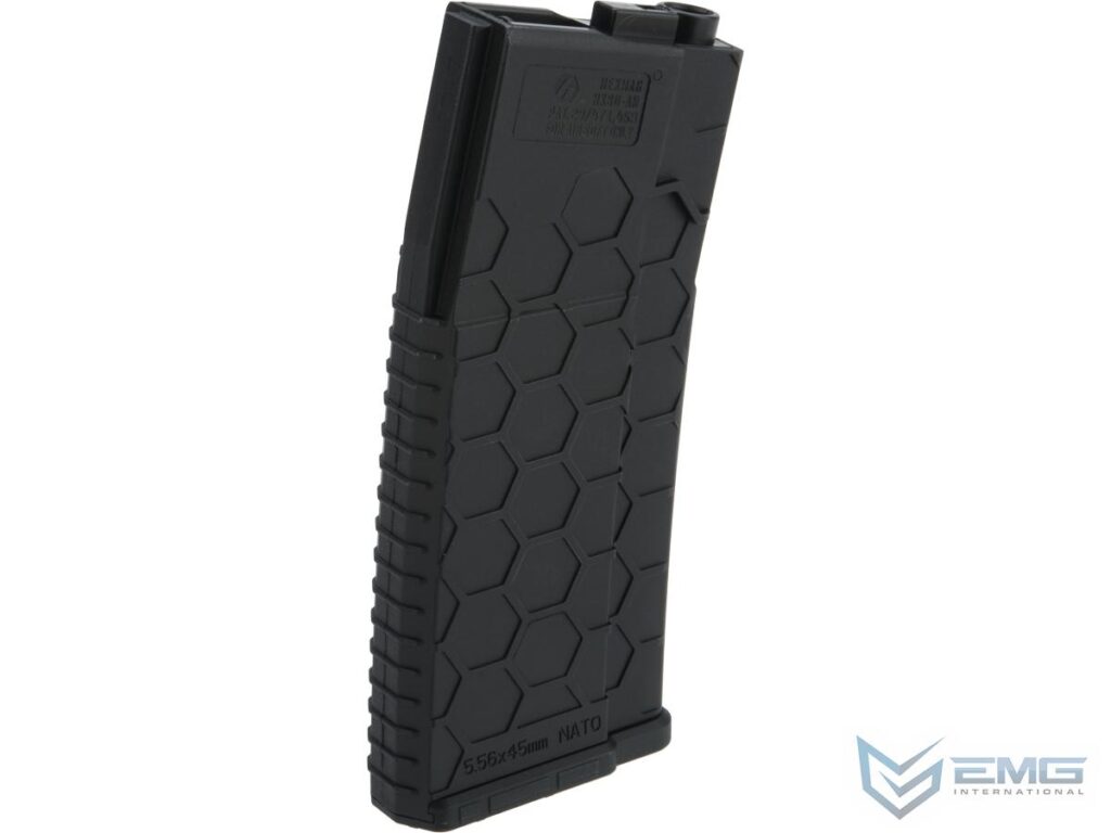 Cargador HiCap FlashMag EMG Helios Hexmag para M4 de Airsoft / Polímero (Color: Negro) - Imagen 3