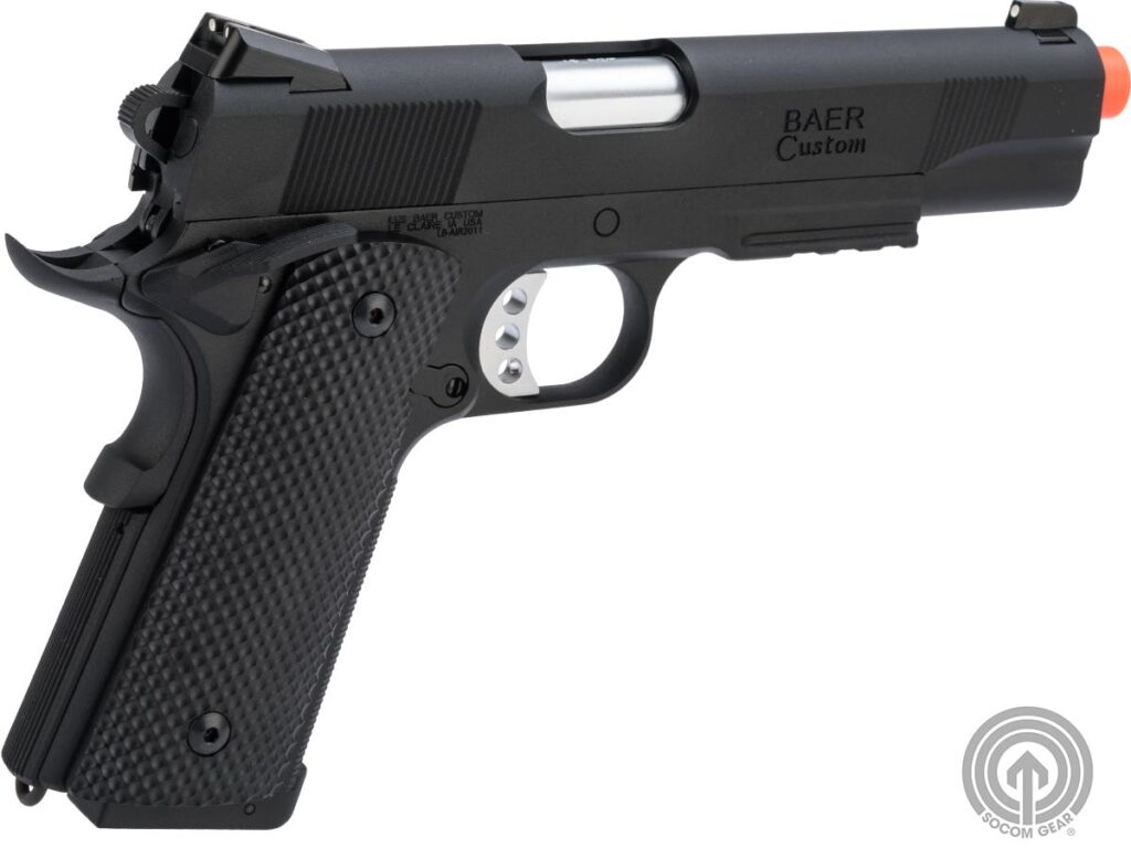 Pistola con Retroceso SOCOM Gear Ultimate Recon 1911 con Licencia Les Baer para Airsoft / KJW (Modelo: Empuñadura de Diamante / CO2) - Imagen 2