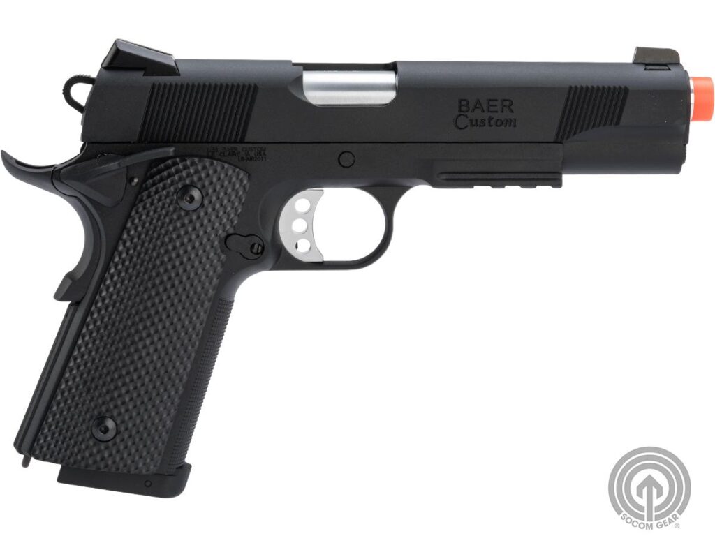 Pistola con Retroceso SOCOM Gear Ultimate Recon 1911 con Licencia Les Baer para Airsoft / KJW (Modelo: Empuñadura de Diamante / CO2) - Imagen 5