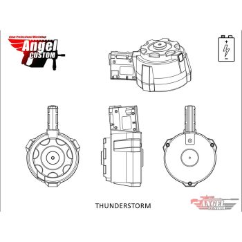 Cargador de Tambor Eléctrico para 1500 BBs Thunderstorm de Angel Custom - Vista 5