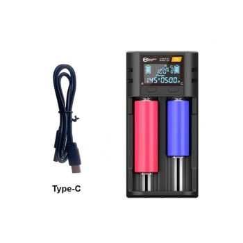 Cargador de Baterías Inteligente DC2 con Pantalla LCD y Conector USB Tipo-C - Vista 2