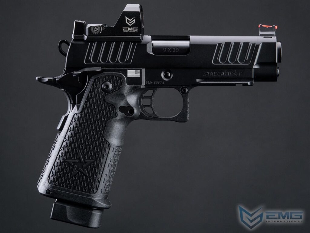 Pistola P 2011 EMG Helios con Licencia Staccato y Retroceso de Gas (Empuñadura VIP / Green Gas / Solo Réplica) - Imagen 4