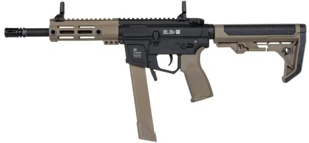 spe-01-042301_1 M4 Specna Arms SA-PX01 Prime™ con Motor Brushless para Airsoft (Color: Negro/Tan) - Imagen 1