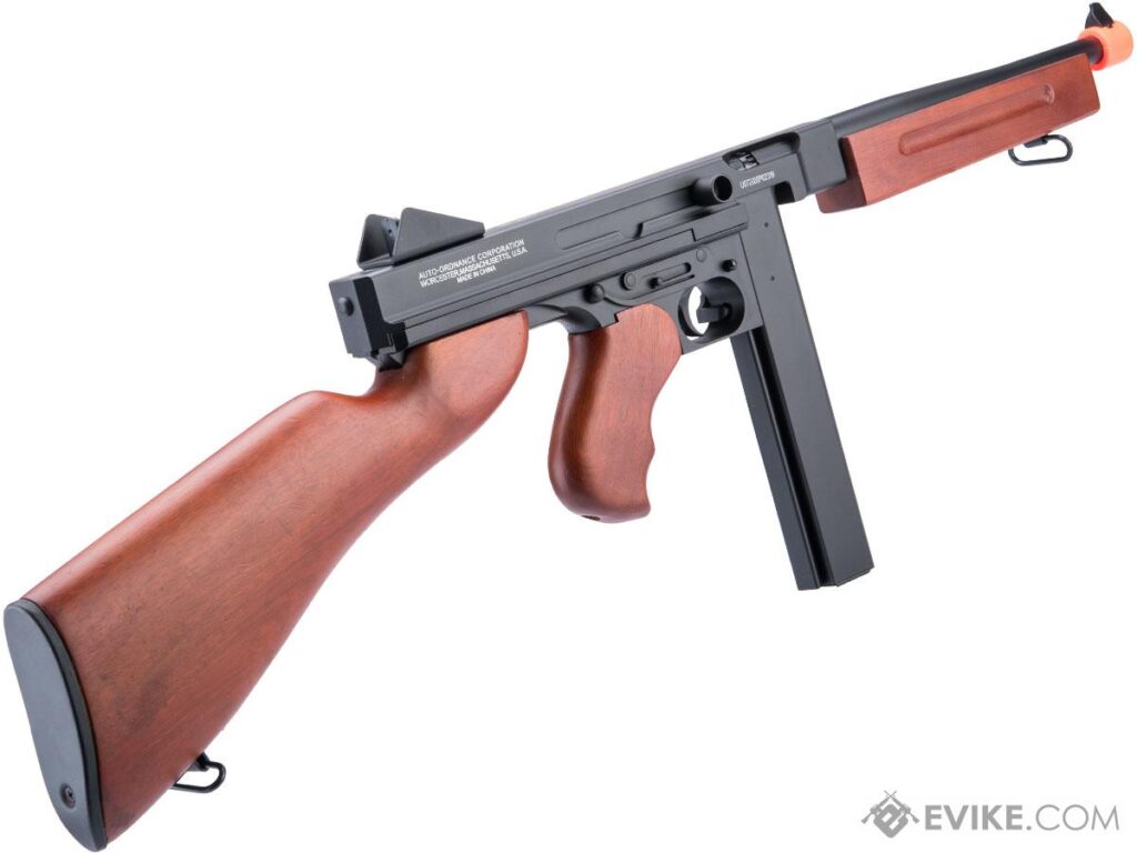 Thompson M1A1 con Madera Real y Licencia Auto Ordnance para Airsoft / AEG / Cybergun - Imagen 2