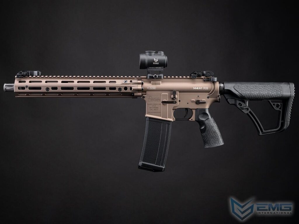 DDM4A1 RIII EMG Daniel Defense con Gearbox CYMA Platinum para Airsoft (Color: Flat Dark Earth / 400 FPS) - Imagen 3
