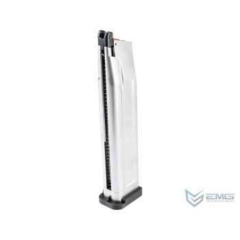 Cargador Extendido EMG / TTI para Réplicas 2011 / Hi-Capa de Airsoft Green Gas - Plateado / Tipo: Green Gas