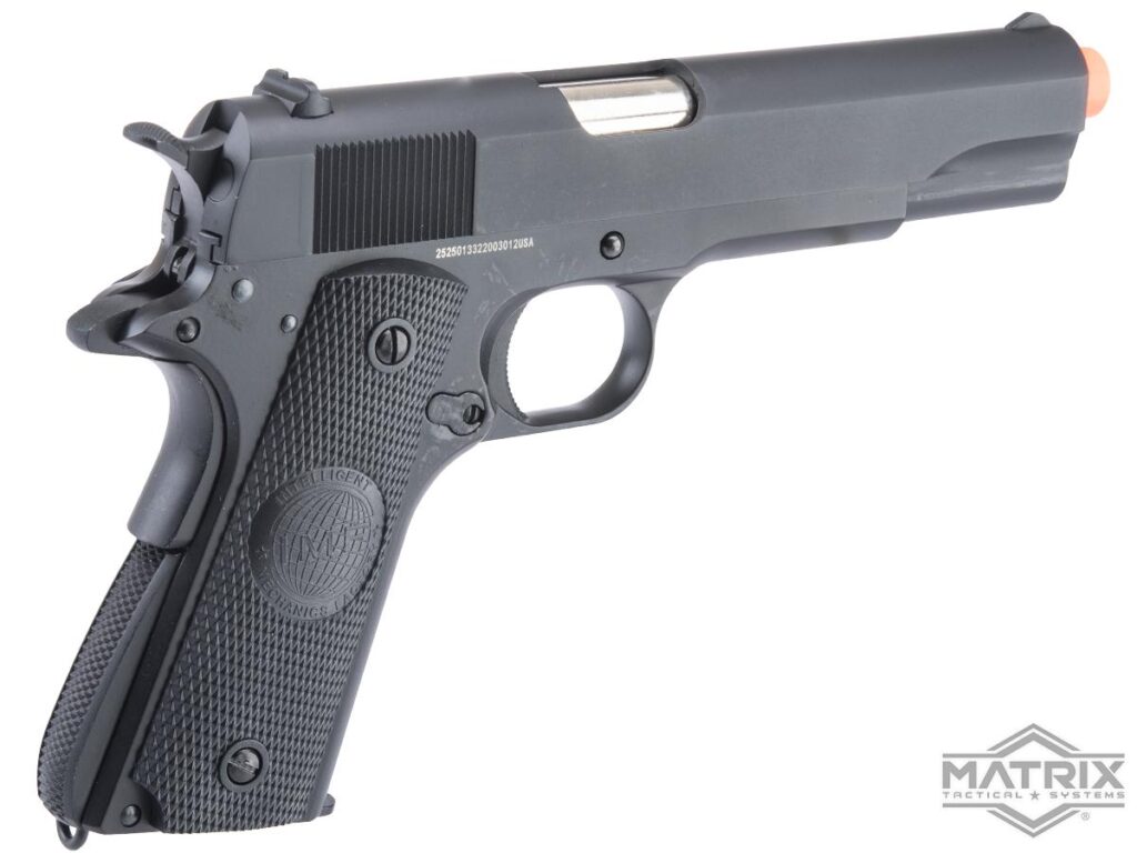 Réplica M1911A1 Matrix x Golden Eagle Full Metal de Gas con Retroceso para Airsoft (Color: Negro / Empuñadura IMF) - Imagen 2